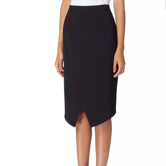 Tahari Black Pencil Above the Knee Mini Skirt Size 6 NWT Perfect for Work Office - Picture 1 of 8